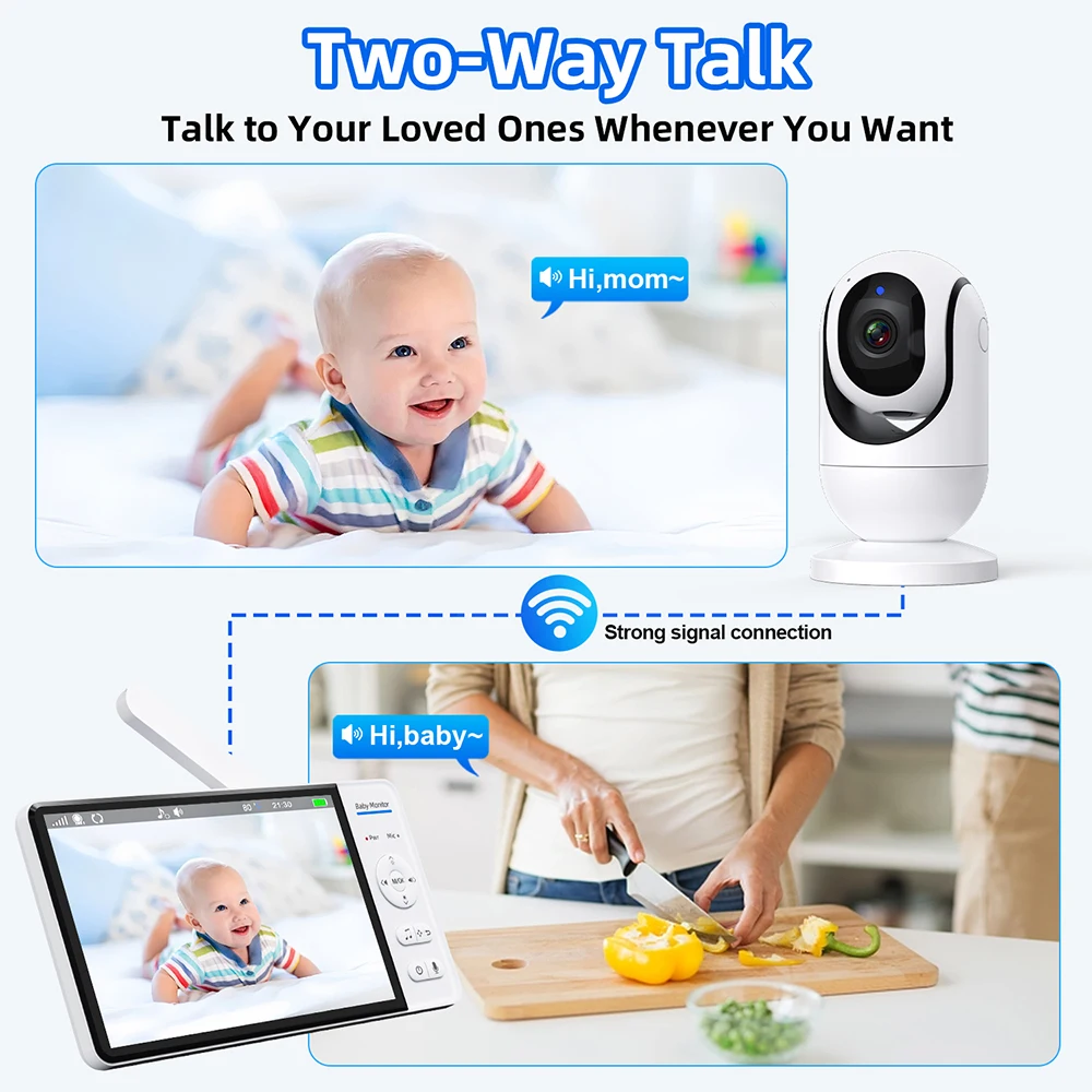 No WiFi 7 Inch Baby Monitor 2- - Baby Monitor Split Screen บทวิจารณ์และราคา