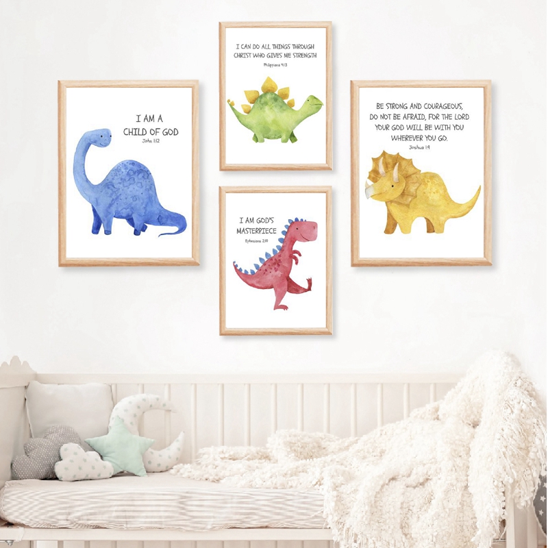 Kid's Bible Verse Quote Prints - Baby Nursery Quotes Wall Art บทวิจารณ์และราคา