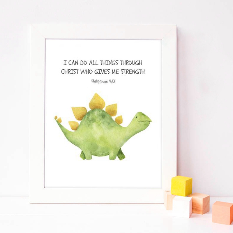 Kid's Bible Verse Quote Prints - Baby Nursery Quotes Wall Art บทวิจารณ์และราคา