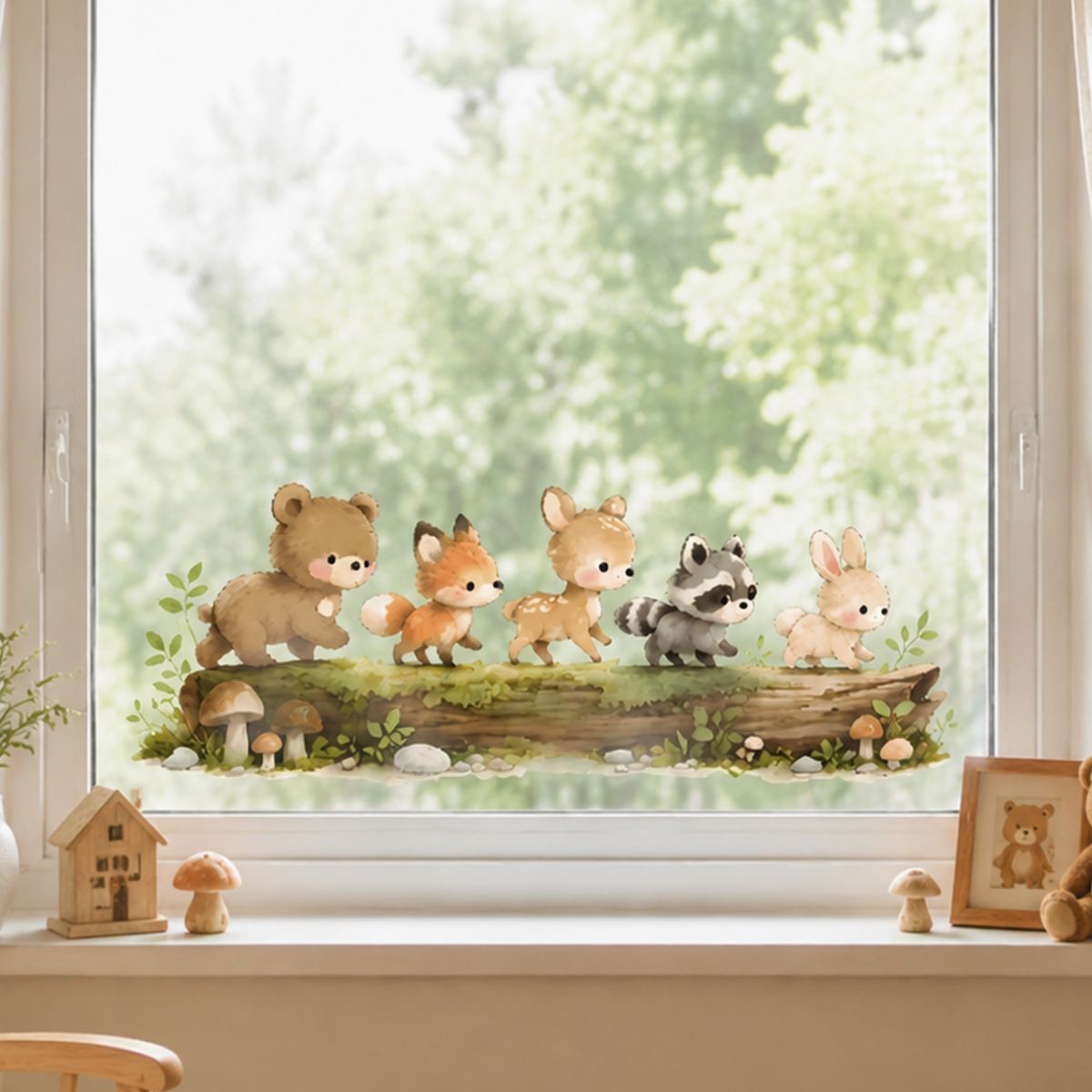 Nursery Forest Animals Window  - Baby Nursery Stickers บทวิจารณ์และราคา