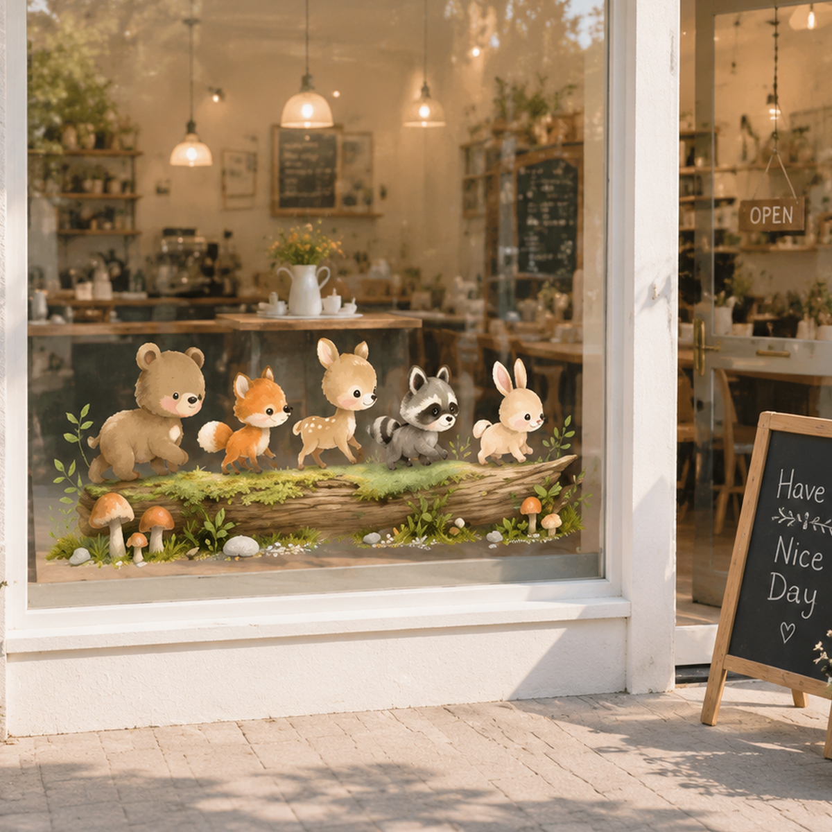 Nursery Forest Animals Window  - Baby Nursery Stickers บทวิจารณ์และราคา