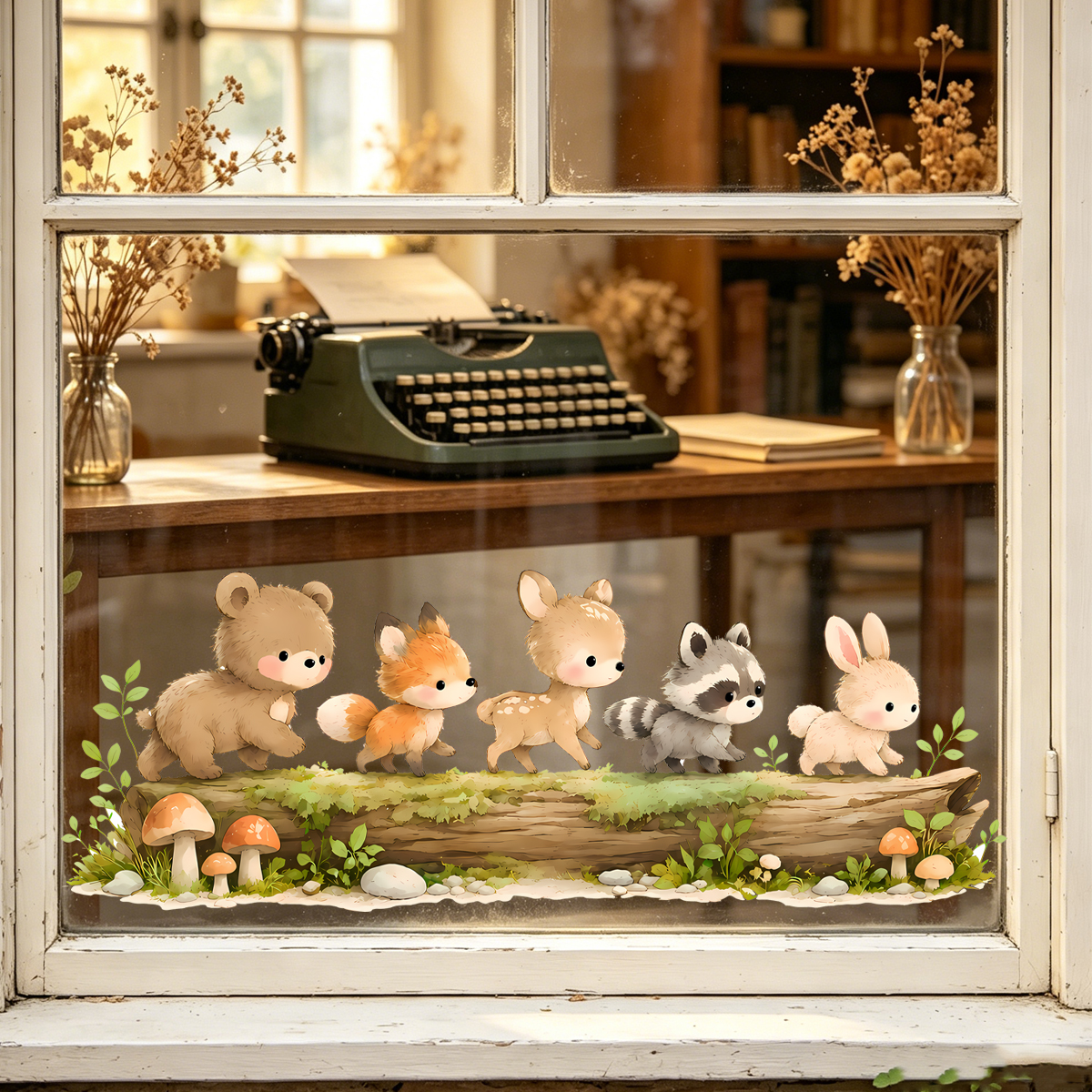Nursery Forest Animals Window  - Baby Nursery Stickers บทวิจารณ์และราคา