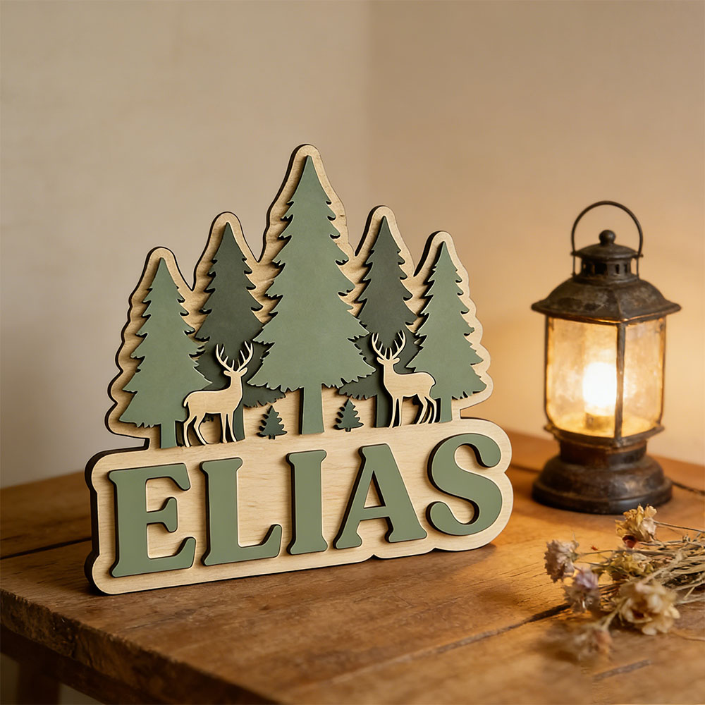 Custom Forest Elk Pine Tree Na - Baby Nursery Forest Theme บทวิจารณ์และราคา