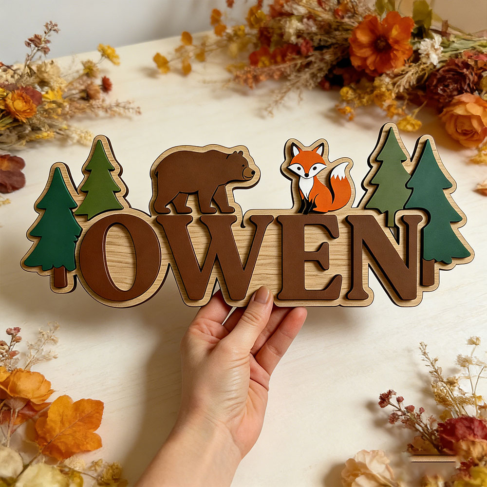 Custom Woodland Forest Bear Fo - Baby Nursery Forest Theme บทวิจารณ์และราคา