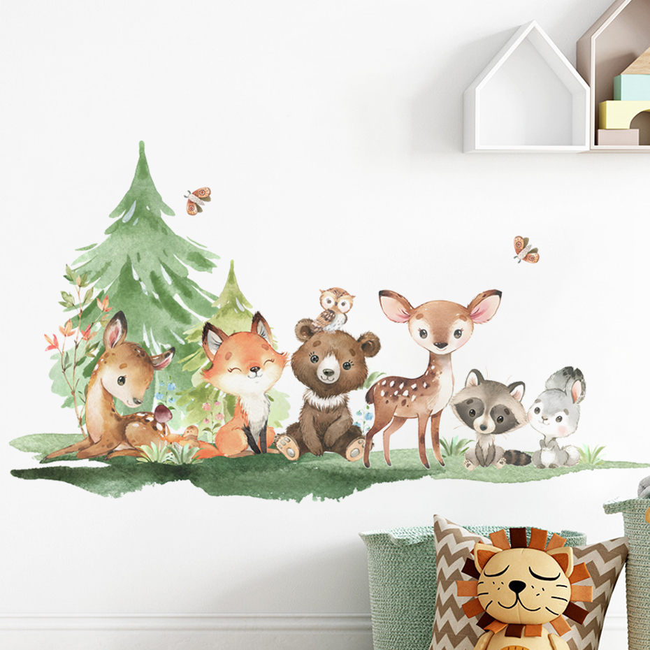 Forest Animals Theme Bear Deer - Baby Nursery Forest Theme บทวิจารณ์และราคา