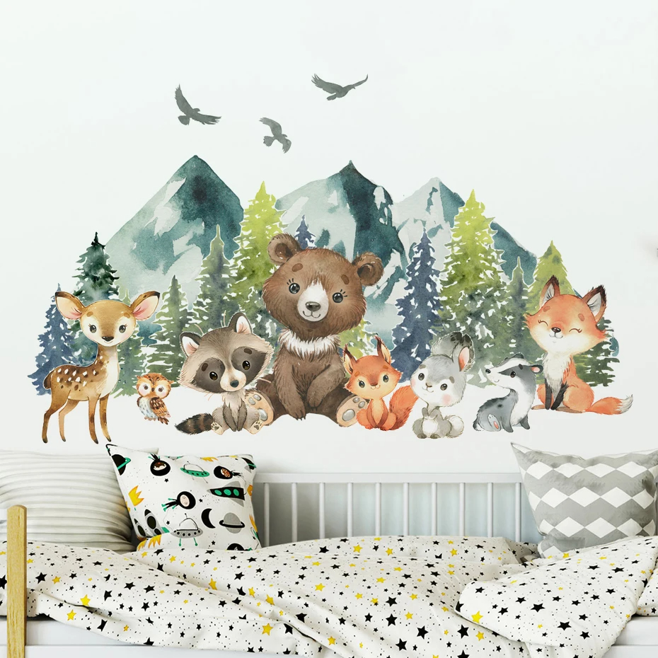 Forest Animals Theme Bear Deer - Baby Nursery Forest Theme บทวิจารณ์และราคา