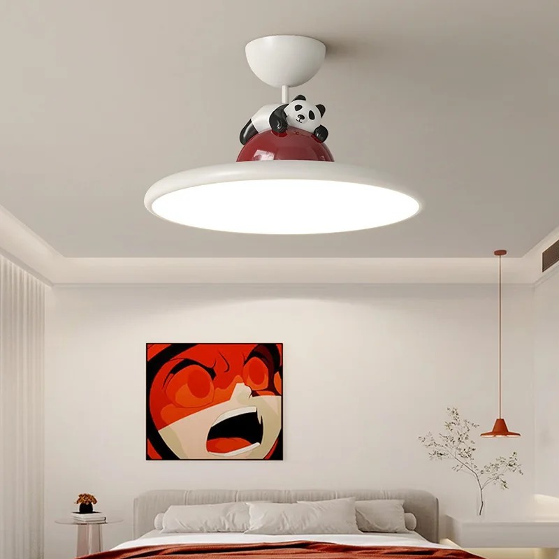 Cartoon Cream Style Panda LED  - Baby Nursery Chandelier บทวิจารณ์และราคา