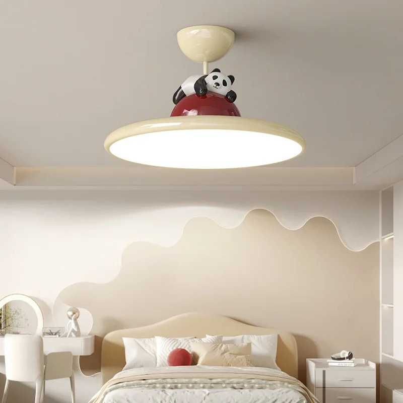 Cartoon Cream Style Panda LED  - Baby Nursery Chandelier บทวิจารณ์และราคา