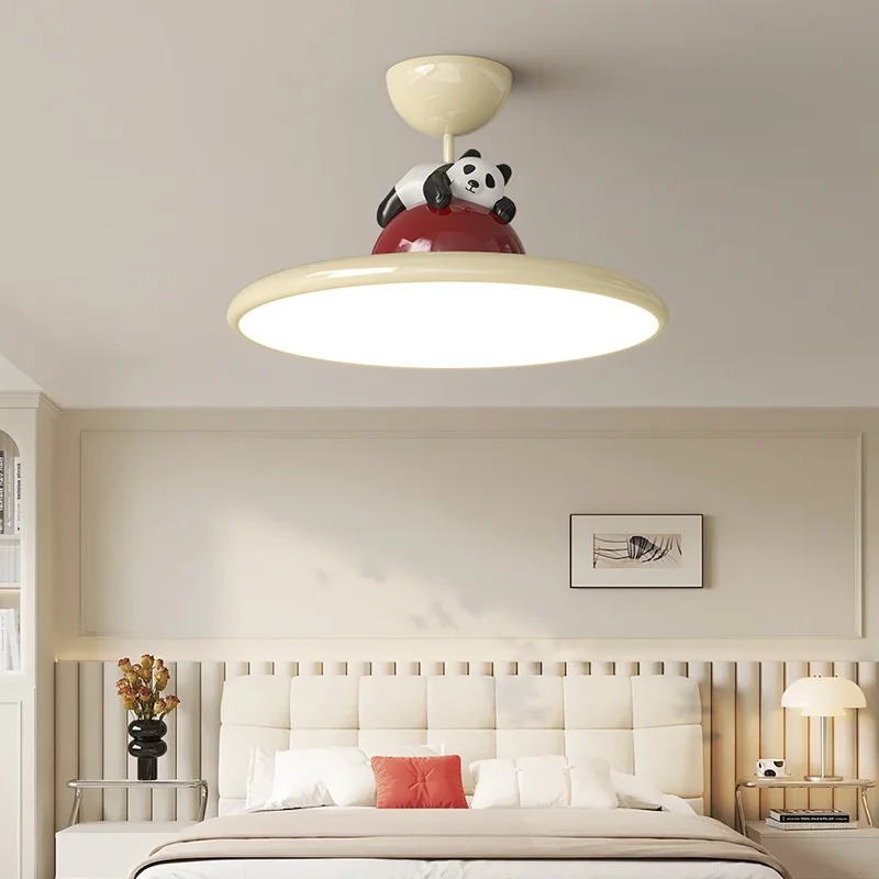 Cartoon Cream Style Panda LED  - Baby Nursery Chandelier บทวิจารณ์และราคา