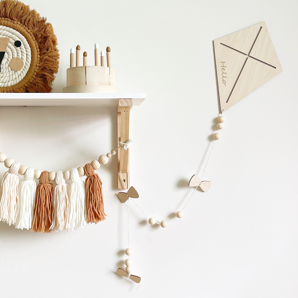 INS Nordic Wooden Kite Wall Or - Baby Nursery Hanging Decor บทวิจารณ์และราคา
