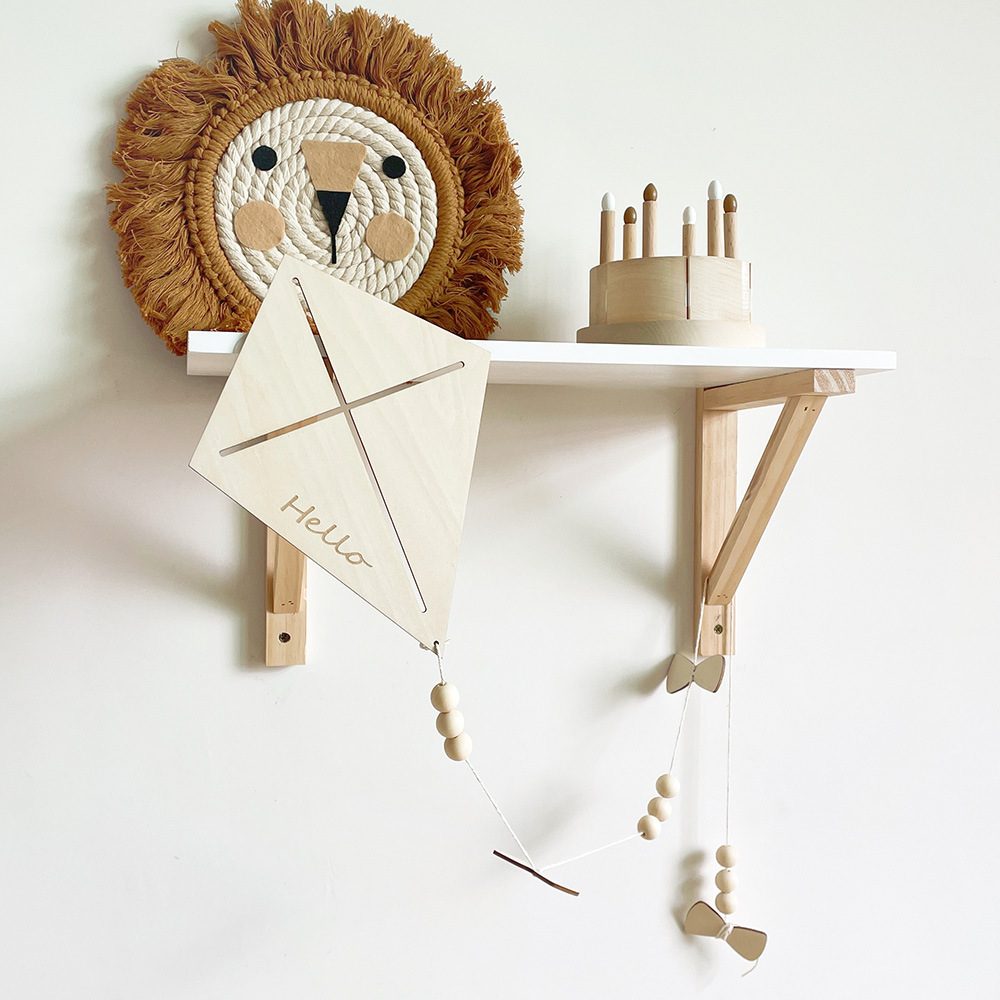 INS Nordic Wooden Kite Wall Or - Baby Nursery Hanging Decor บทวิจารณ์และราคา