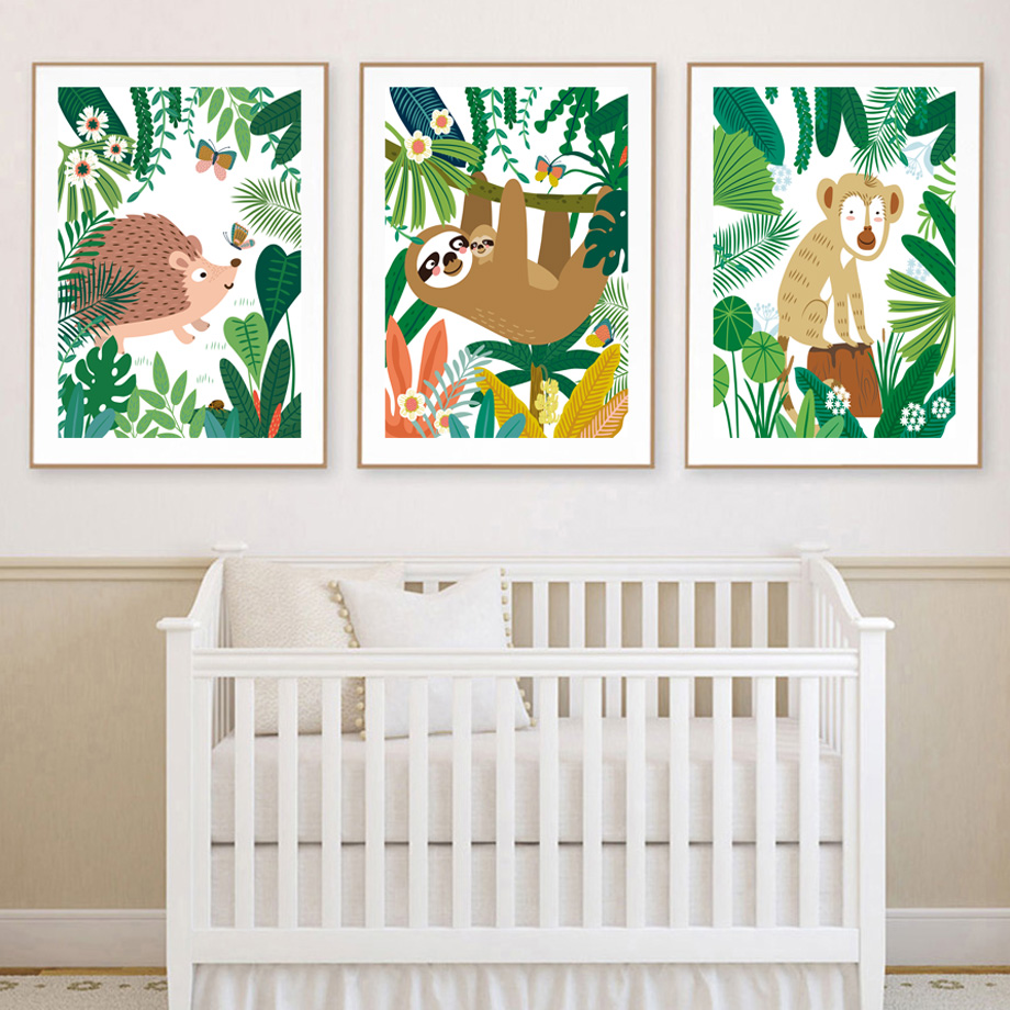 Jungle Safari Nursery Wall Art - Baby Nursery Gender Neutral บทวิจารณ์และราคา