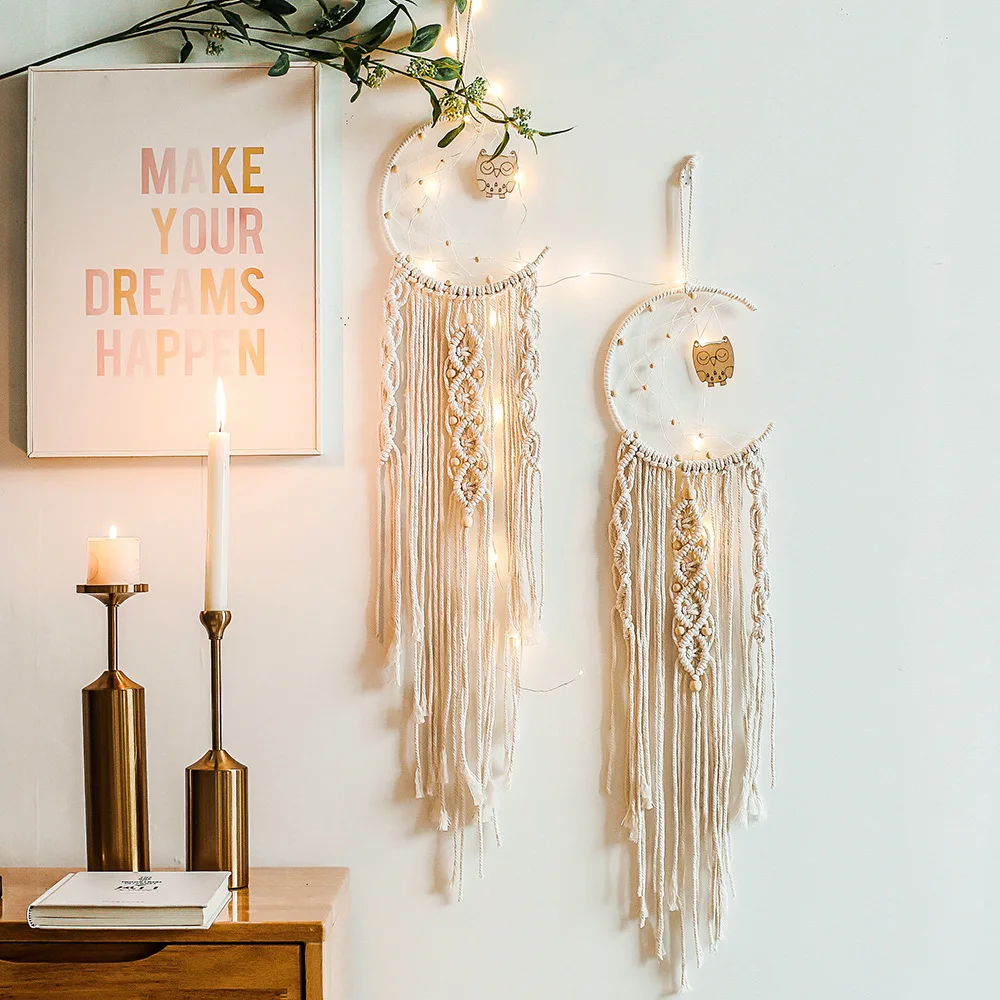 Macrame Dream Catcher Boho Hom - Baby Nursery Hanging Decor บทวิจารณ์และราคา