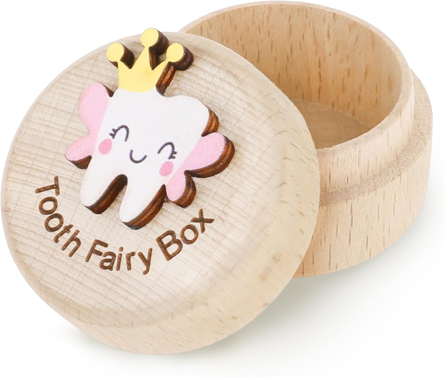 Cute Carved Wooden Tooth Box f - Baby Keepsake Box บทวิจารณ์และราคา