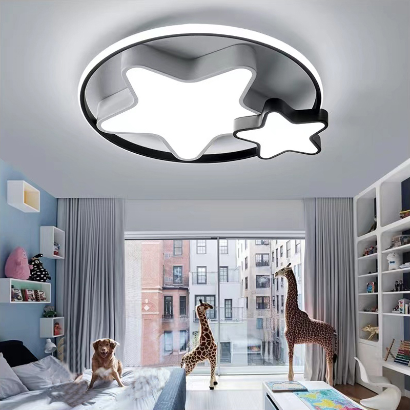 Modern White Star Ceiling Ligh - Baby Nursery Chandelier บทวิจารณ์และราคา