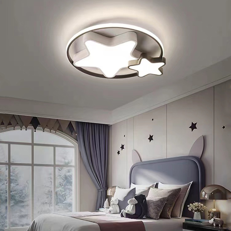 Modern White Star Ceiling Ligh - Baby Nursery Chandelier บทวิจารณ์และราคา