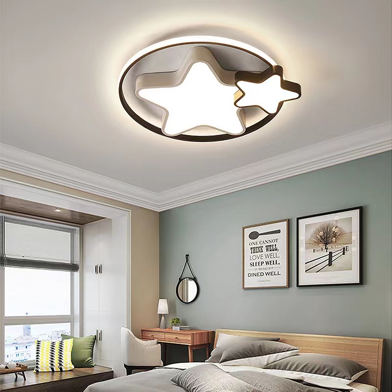 Modern White Star Ceiling Ligh - Baby Nursery Chandelier บทวิจารณ์และราคา