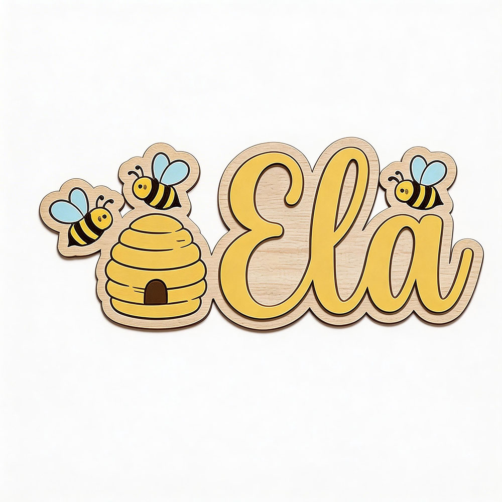Personalized Cute Bee Hive Nam - Baby Nursery Hanging Decor บทวิจารณ์และราคา