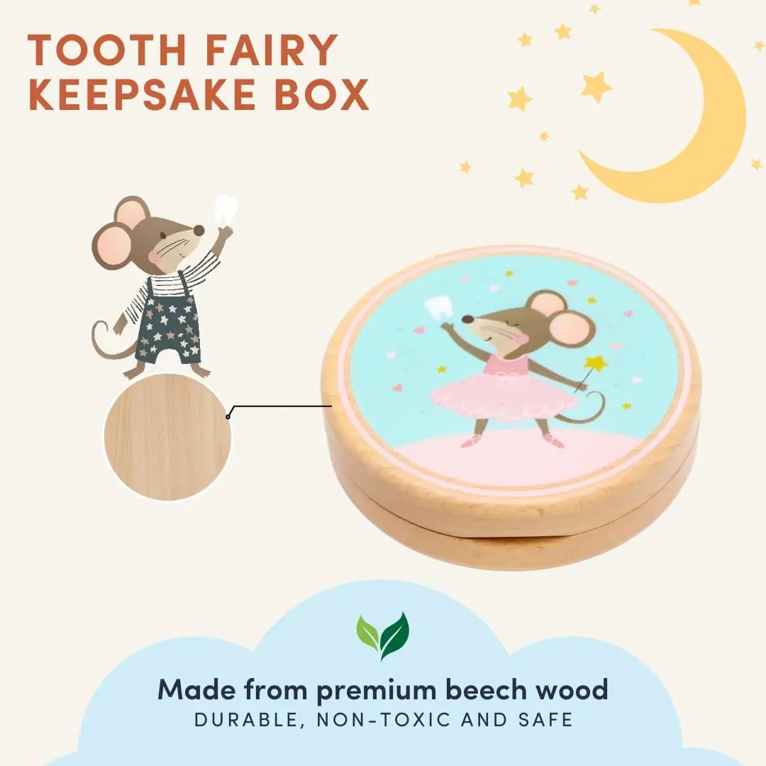 Wooden Beech Tooth Keeper Box  - Baby Keepsake Box บทวิจารณ์และราคา