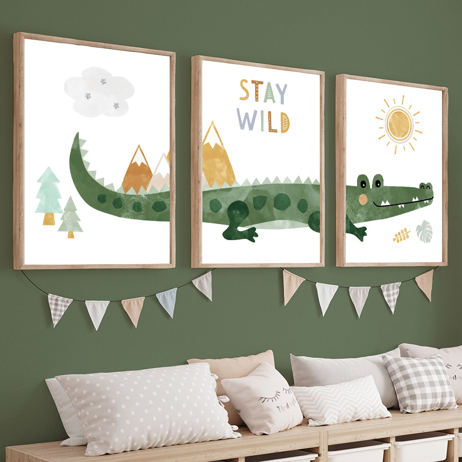 Crocodile Balloon Lion Elephan - Baby Nursery Artwork บทวิจารณ์และราคา