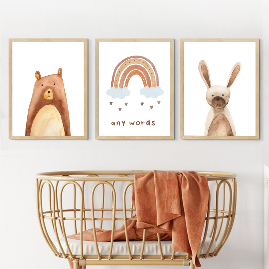 Boho Woodland Nursery Wall Art - Baby Nursery Gender Neutral บทวิจารณ์และราคา
