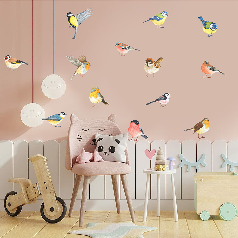 13pcs Little Birds Wall Sticke - Baby Nursery Stickers บทวิจารณ์และราคา