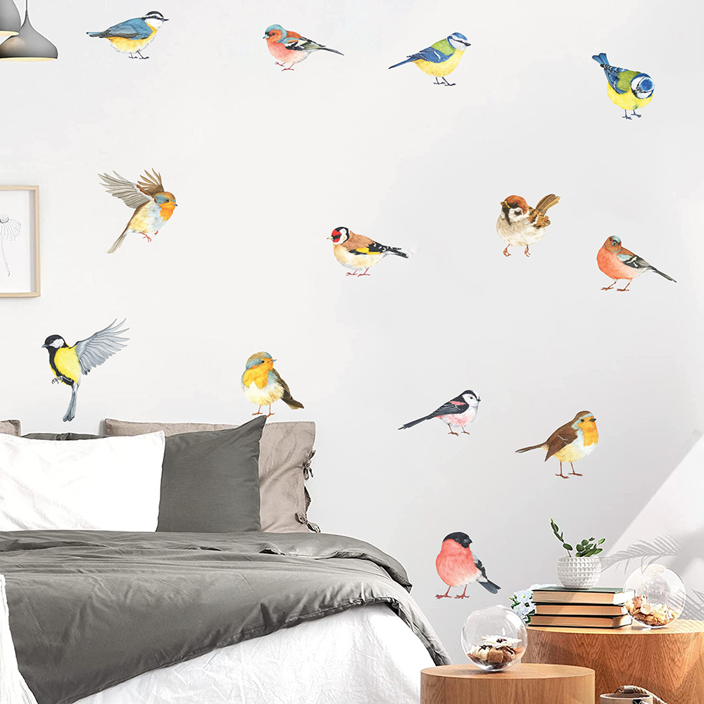 13pcs Little Birds Wall Sticke - Baby Nursery Stickers บทวิจารณ์และราคา