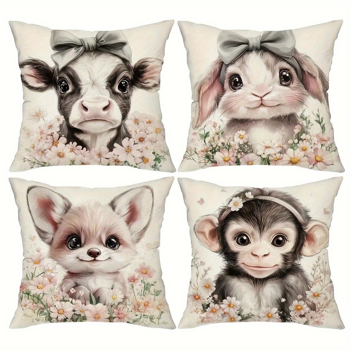 Cute Baby Farm Animal Throw Pi - Baby Nursery Cushion บทวิจารณ์และราคา
