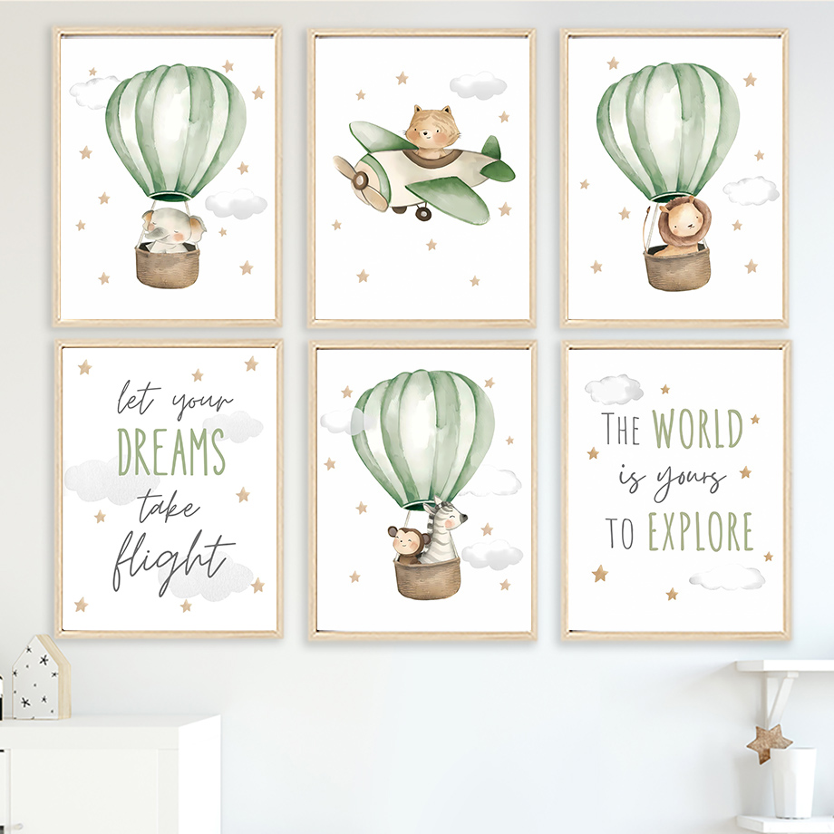 Boho  Tiger Lion Aircraft Hot  - Baby Nursery Quotes Wall Art บทวิจารณ์และราคา
