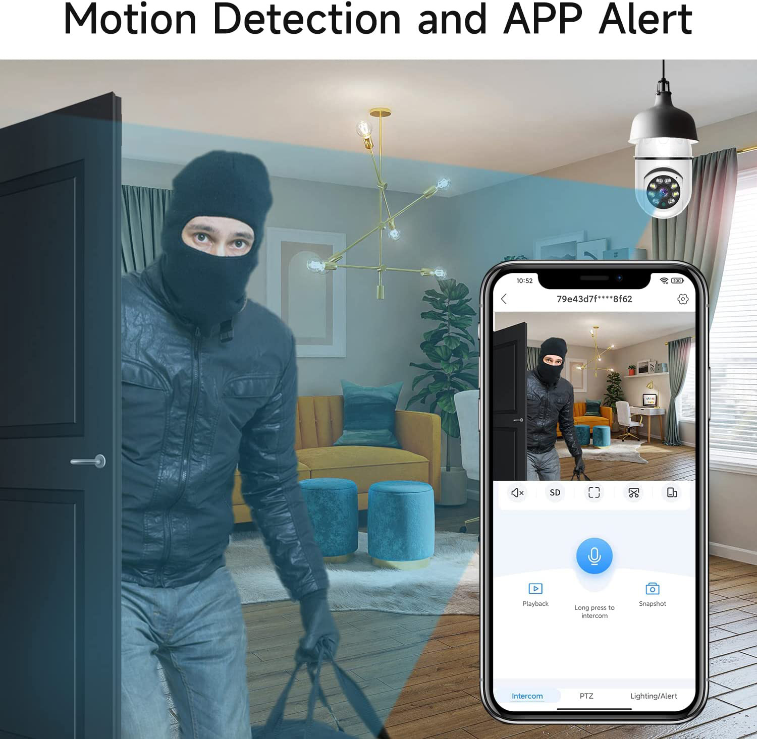 8MP E27 Bulb Surveillance Came - Baby Monitor Split Screen บทวิจารณ์และราคา