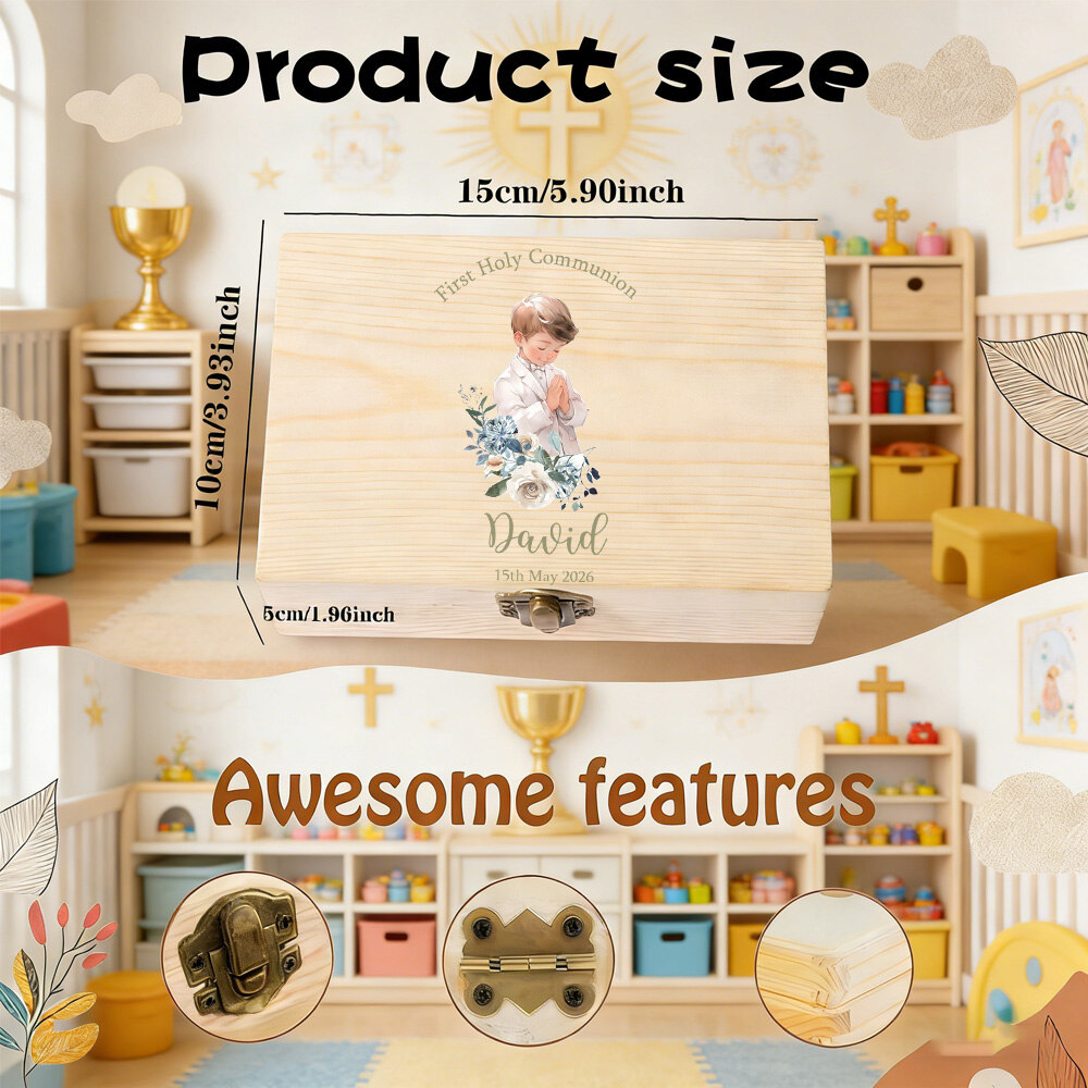 Personalized Baptism Keepsake  - Baby Keepsake Box บทวิจารณ์และราคา