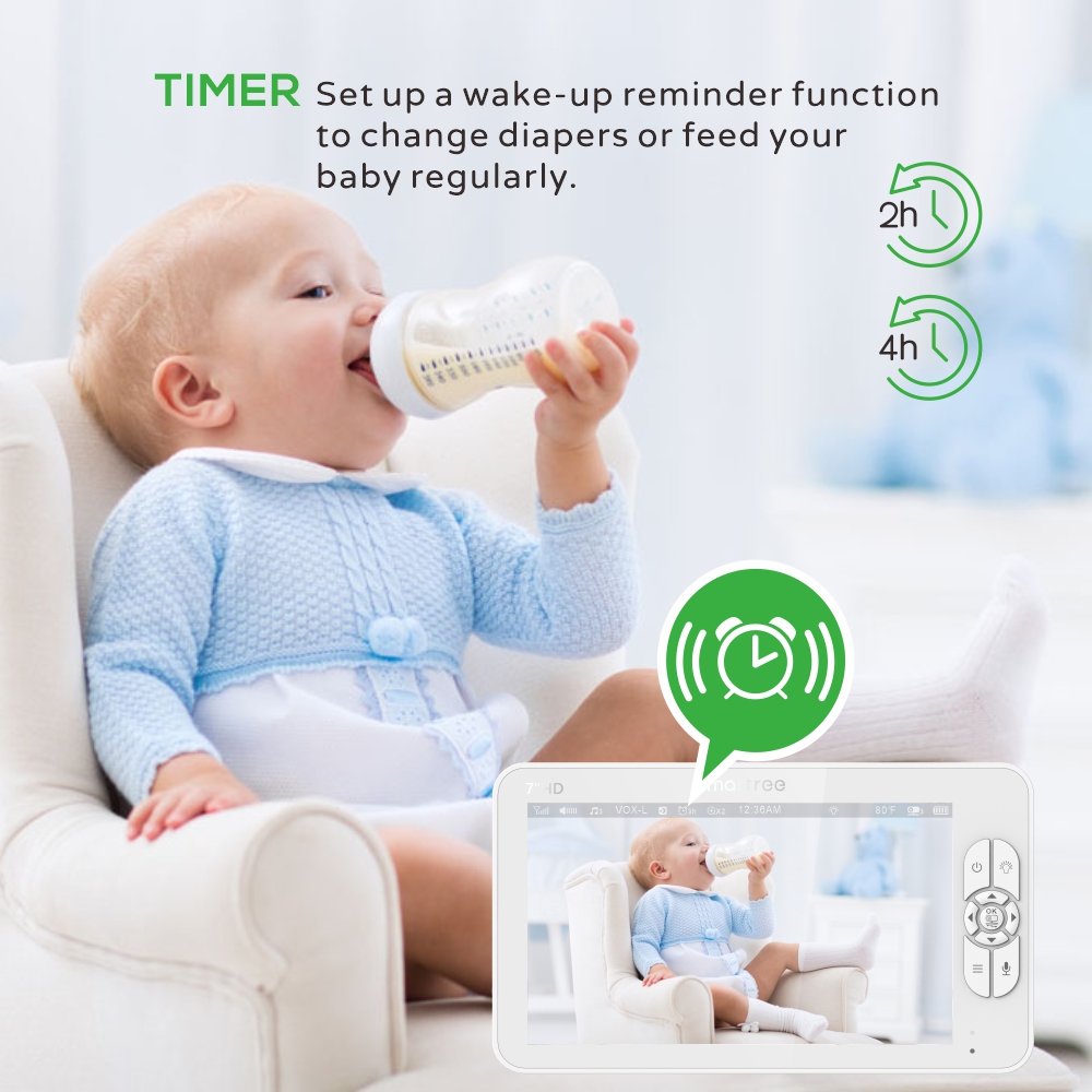 7.0 Inch HD Video Baby Monitor - Baby Monitor Split Screen บทวิจารณ์และราคา