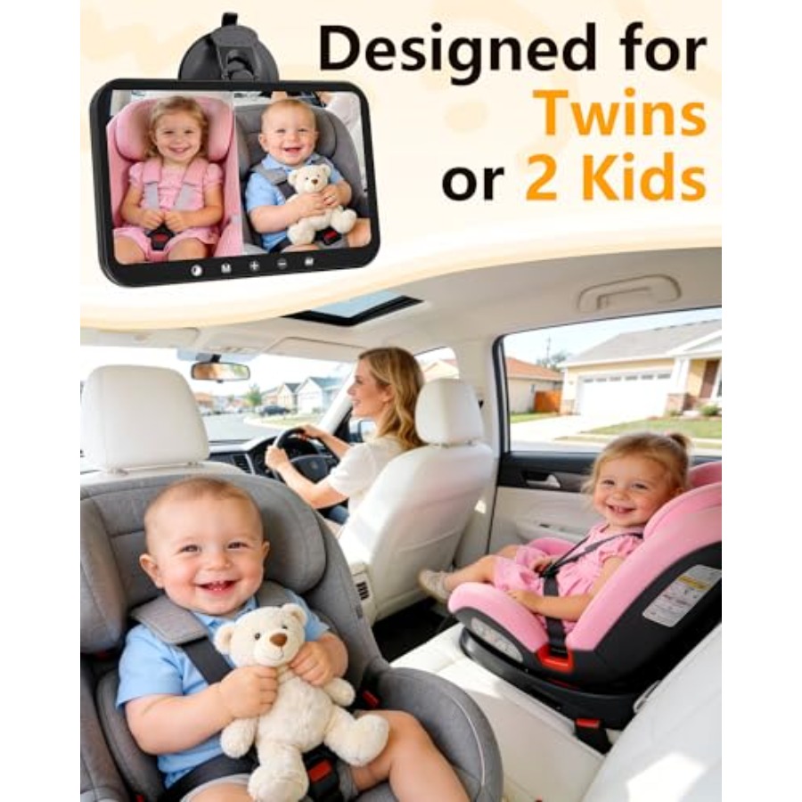 Dual Baby Car Camera for 2 : 7 - Baby Monitor Split Screen บทวิจารณ์และราคา