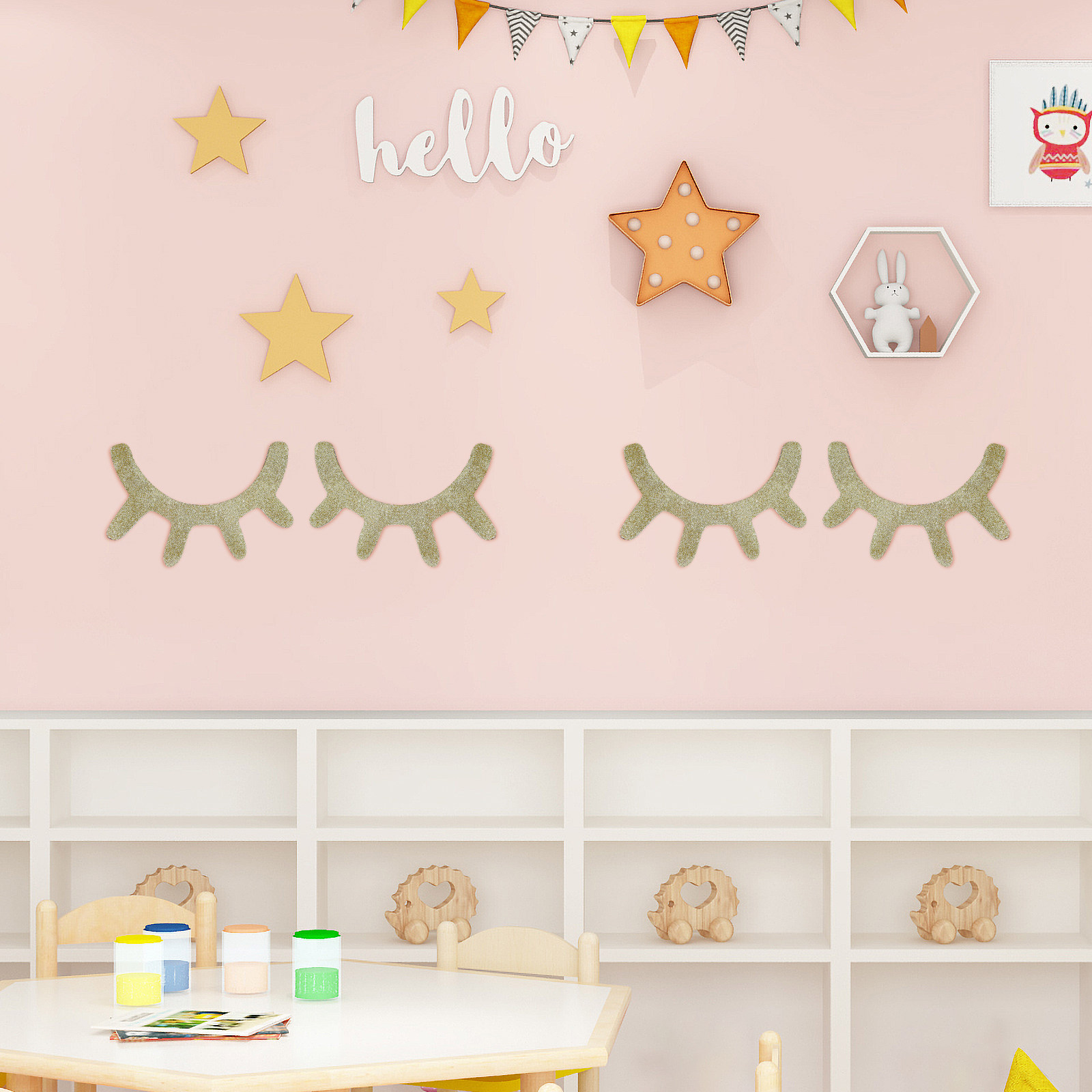 1Pair Nordic Style Sleepy Eyel - Baby Nursery Stickers บทวิจารณ์และราคา