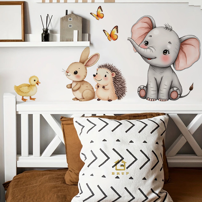 Cartoon Animal Wall Sticker -  - Baby Nursery Stickers บทวิจารณ์และราคา