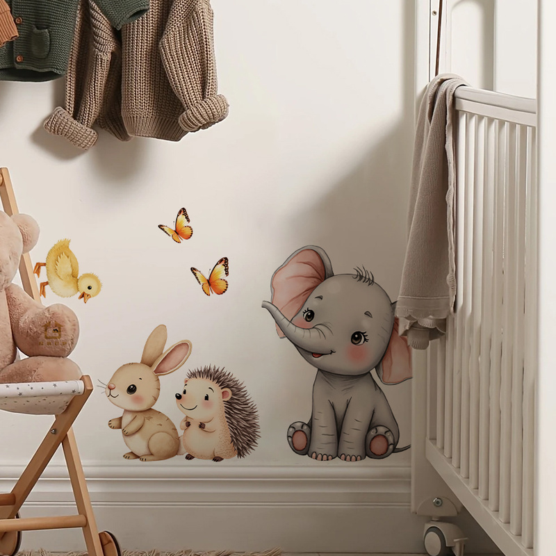 Cartoon Animal Wall Sticker -  - Baby Nursery Stickers บทวิจารณ์และราคา