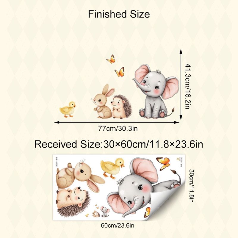 Cartoon Animal Wall Sticker -  - Baby Nursery Stickers บทวิจารณ์และราคา