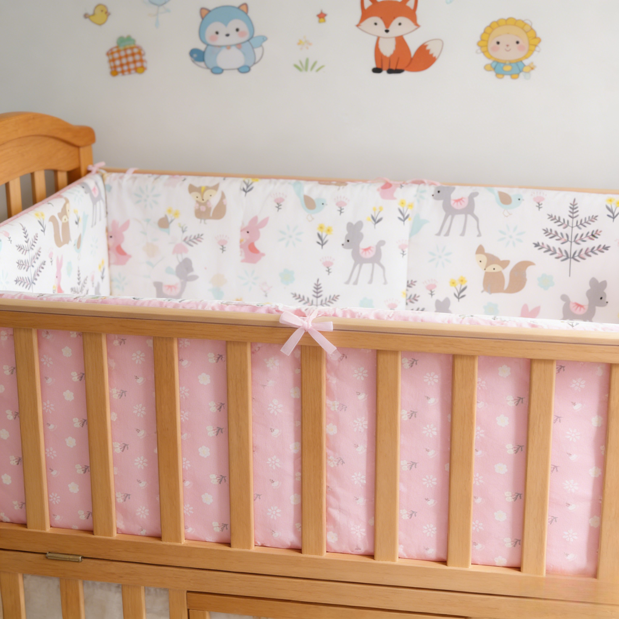 Pink Cotton Crib Bumper Soft A - Baby Nursery Glider บทวิจารณ์และราคา
