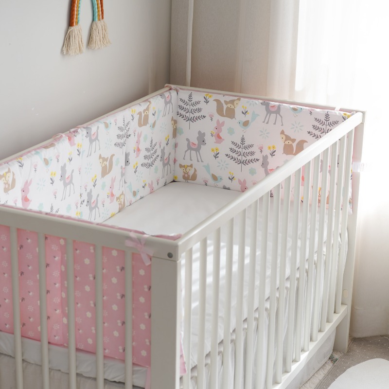 Pink Cotton Crib Bumper Soft A - Baby Nursery Glider บทวิจารณ์และราคา