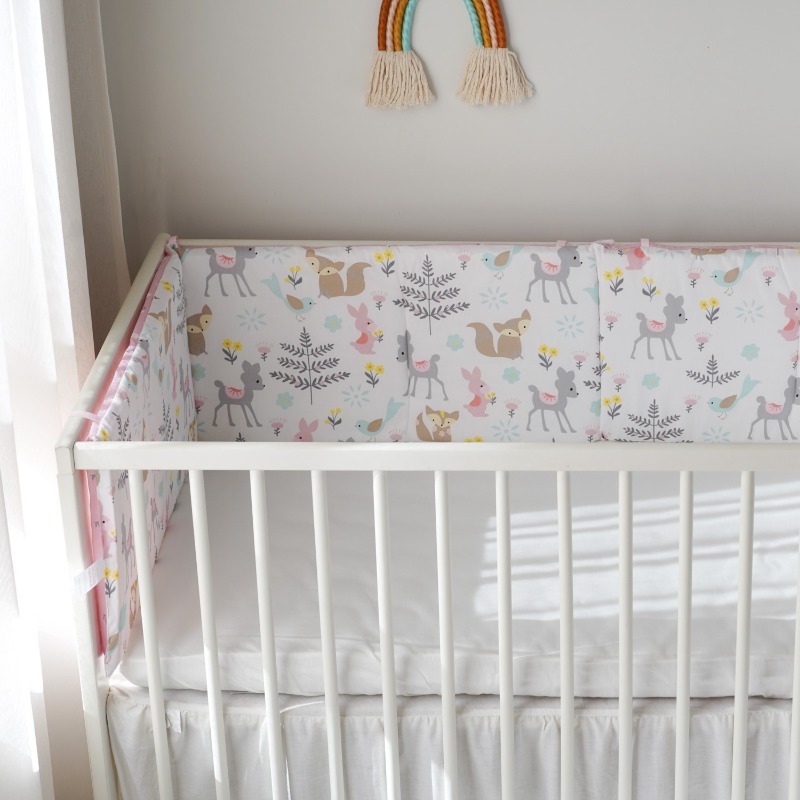 Pink Cotton Crib Bumper Soft A - Baby Nursery Glider บทวิจารณ์และราคา