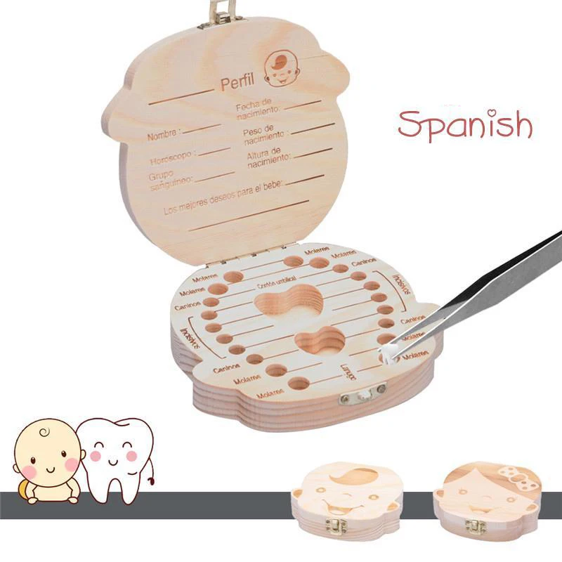 1pc-Baby Tooth Box Spanish Woo - Baby Keepsake Box บทวิจารณ์และราคา