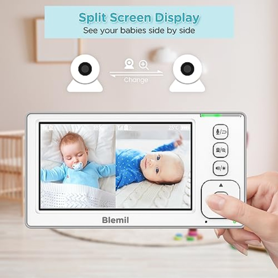 2-Camera 4.3'' IPS Split-Scree - Baby Monitor Split Screen บทวิจารณ์และราคา