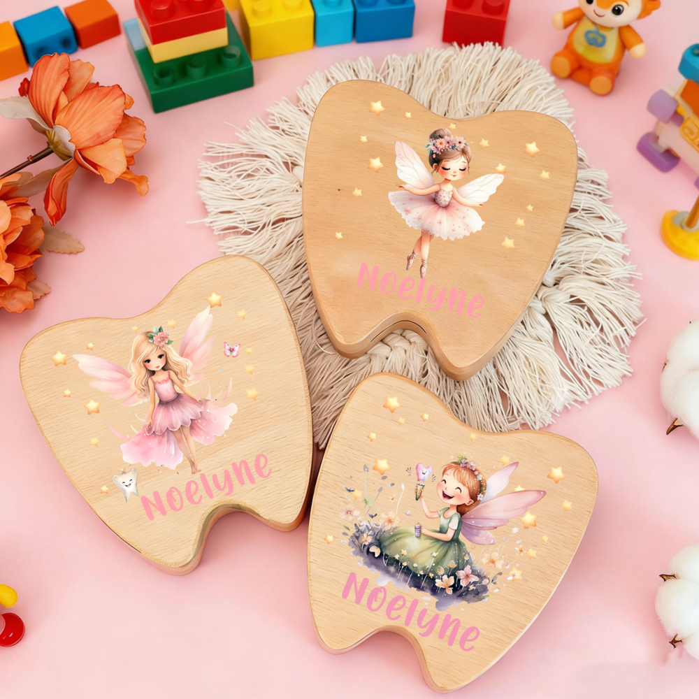 Personalized Tooth Fairy Woode - Baby Keepsake Box บทวิจารณ์และราคา