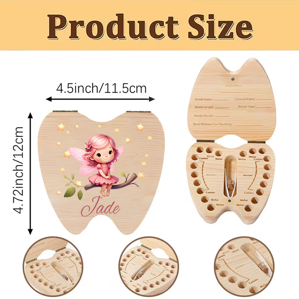 Personalized Tooth Fairy Woode - Baby Keepsake Box บทวิจารณ์และราคา