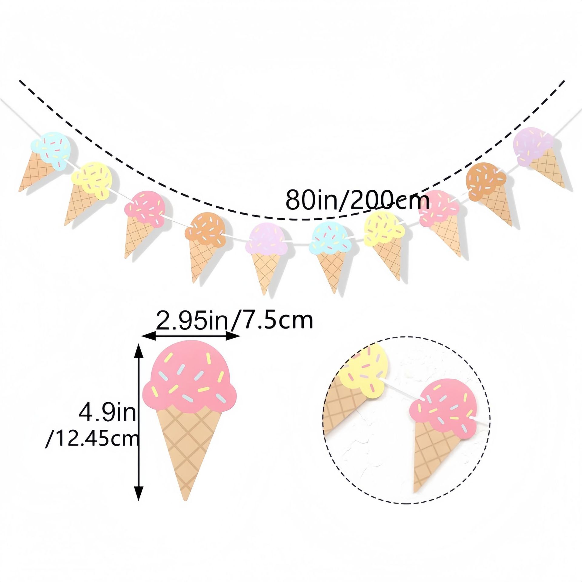 Sweet Ice Cream Theme Paper Ba - Baby Nursery Hanging Decor บทวิจารณ์และราคา