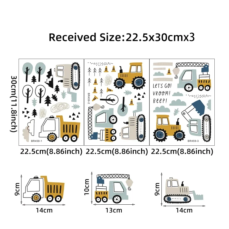 Hand Drawn Cute Cars Cargo Tru - Baby Nursery Stickers บทวิจารณ์และราคา