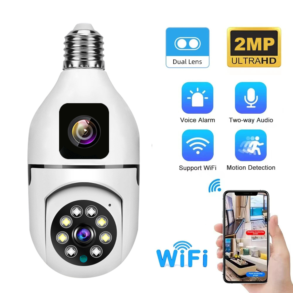 4MP V380/Yoosee Dual Lens E27  - Baby Monitor Split Screen บทวิจารณ์และราคา