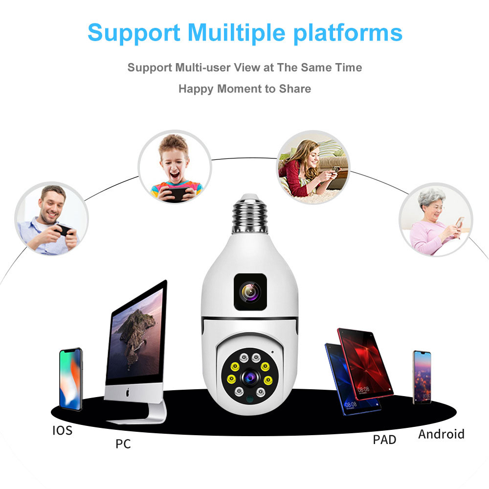 4MP V380/Yoosee Dual Lens E27  - Baby Monitor Split Screen บทวิจารณ์และราคา