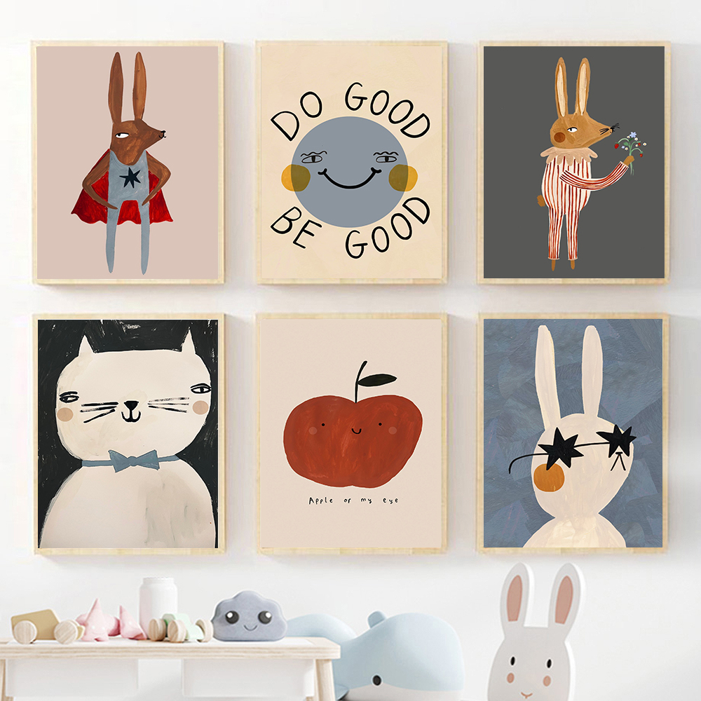 Funny Cartoon Rabbit Bear Anim - Baby Nursery Quotes Wall Art บทวิจารณ์และราคา