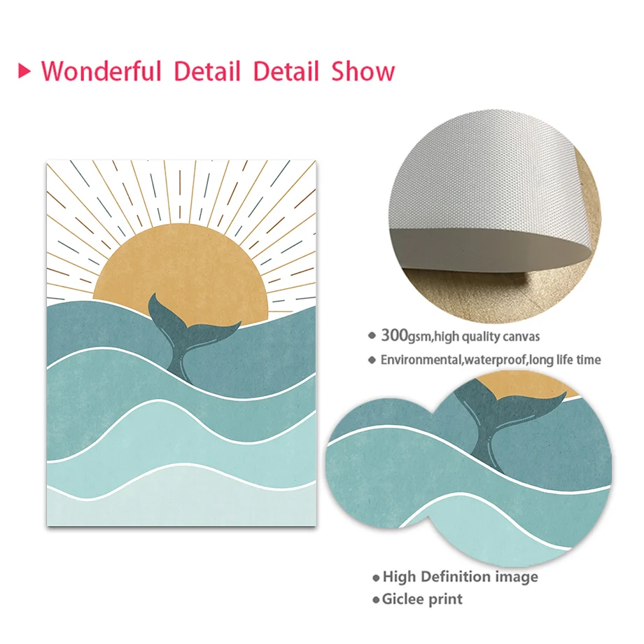 1pc frameless Fish Whale Seagu - Baby Nursery Quotes Wall Art บทวิจารณ์และราคา